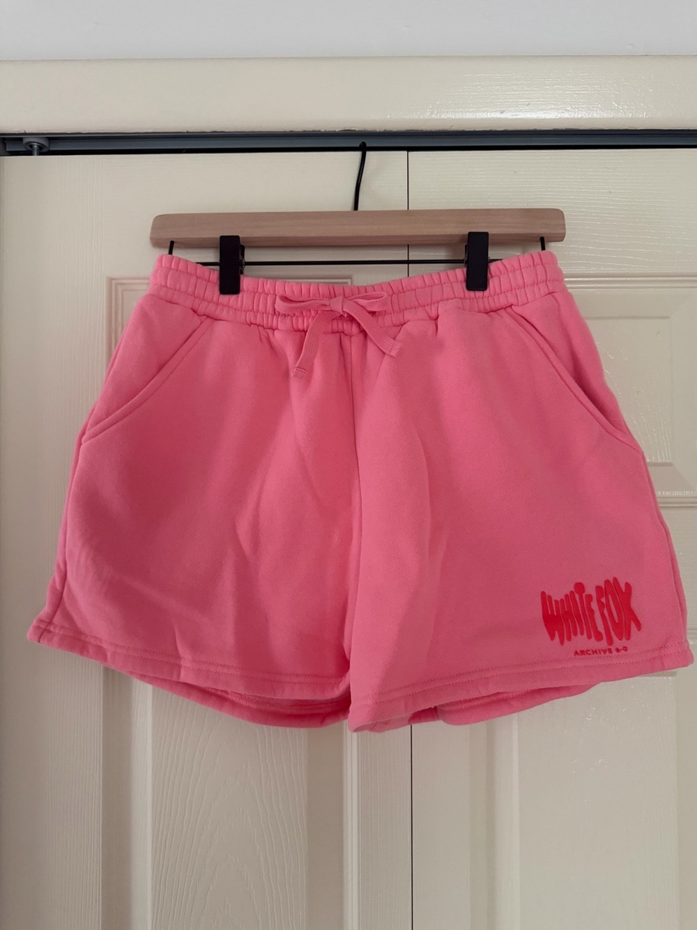 White Fox Boutique Pink Drawcord Sweat Shorts